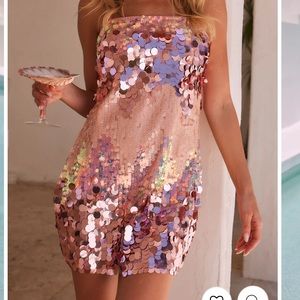 Emmy Pink Disco Sequin Mini Dress